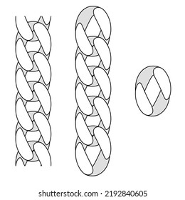 Metal chain links. Different elements.