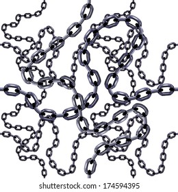 Metal Chain Links, Seamless Pattern, EPS8 - Vector Graphics.