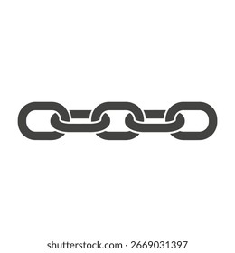 Metal Chain Links Vector Icon, Industrial and Strength Symbol
