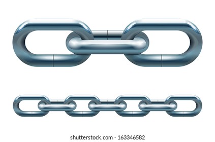 Metal Chain Links Vector Illustration Isolated