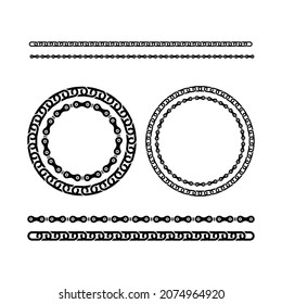 Metal Chain Machine Chain Frame Border Vector Collection