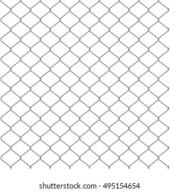 Metal chain mesh link on white background vector illustration.