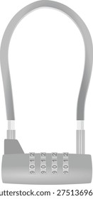 Metal chain padlock. vector illustration