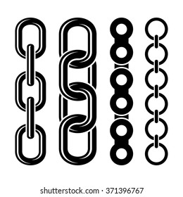 Metal Chain Parts Icons Set On Stock Vector (Royalty Free) 371396767