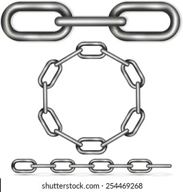 Metal Chain Set Vector Drawing Isolated Stock Vector (Royalty Free ...