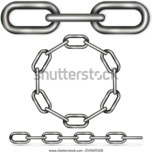Metal Chain Set Vector Drawing Isolated Stock Vector (Royalty Free ...