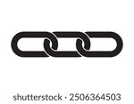 Metal chain vector icon, silhouette, Simple flat logo of chain on white background. Chain icon, silhouette. Vector illustration.