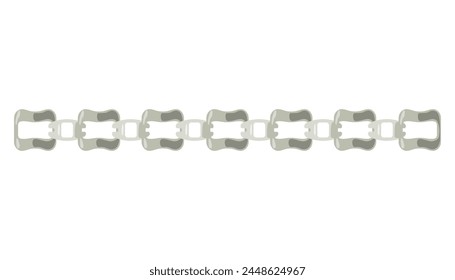 Metal chainlets with variety chain links. Silver, stainless steel necklaces vector illustration isolated on white background. Jewelry from precious metals. For jewelry store ad, fashion concept