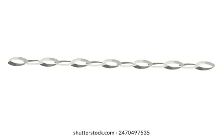 Metal chainlets with variety chain links. Silver, stainless steel necklaces vector illustration isolated on white background. Jewelry from precious metals. For jewelry store ad, fashion concept