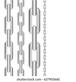 metal chains isolated on a white background 