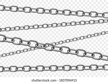 Metal chains or shackles isolated on a transparent background. Vector illustration