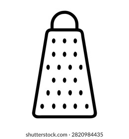 Metal cheese grater icon serving as essential culinary tool for shredding during cooking prep work.