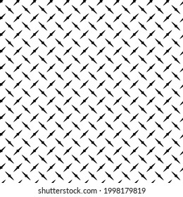 Metal chequer plate illustration. Special single bar checker plate. Seamless black and white geometric ornamental vector pattern no.9