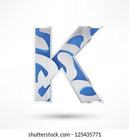 Metal chopped letters.