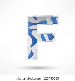 Metal chopped letters.
