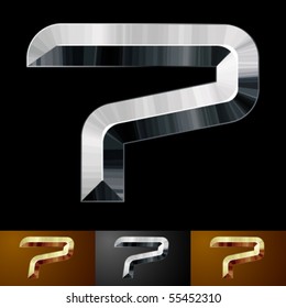 Metal chopped letters. Character 7