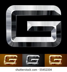 Metal chopped letters. Character g