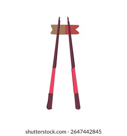 desenho animado de descanso chopstick metal. cozinha de decoração, sushi japonês, refeição chinesa sinal de descanso chopstick metal. símbolo isolado ilustração vetorial