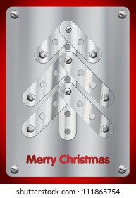 metal christmas background with tree