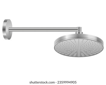 metal chrome shower head for bathroom vector illustration isolated on white background