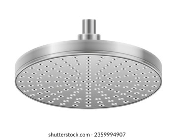 metal chrome shower head for bathroom vector illustration isolated on white background