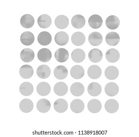 Metal circle gradient set with modern abstract backgrounds. Grey fluid covers for calendar, brochure, invitation, cards. Trendy soft color. Template with round gradient set for screens and mobile app.