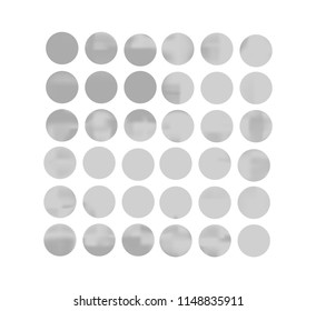 Metal circle gradient set with modern abstract backgrounds. Grey fluid covers for calendar, brochure, invitation, cards. Trendy soft color. Template with round gradient set for screens and mobile app.