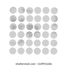 Metal circle gradient set with modern abstract backgrounds. Grey fluid covers for calendar, brochure, invitation, cards. Trendy soft color. Template with round gradient set for screens and mobile app.