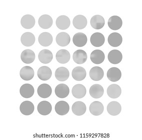 Metal circle gradient set with modern abstract backgrounds. Grey fluid covers for calendar, brochure, invitation, cards. Trendy soft color. Template with round gradient set for screens and mobile app.