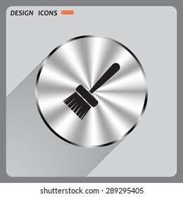 Metal circle on a gray background with shadow.