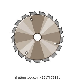 metal circular saw blade cartoon. carbide thickness, speed precision, durability angle metal circular saw blade sign. isolated symbol vector illustration