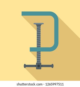 Metal clamp icon. Flat illustration of metal clamp vector icon for web design