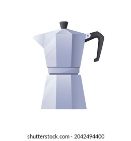 Metal classic Coffee kettle vector illustration on white background