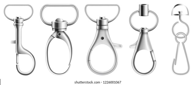 Metal claw clasp set vector illustration