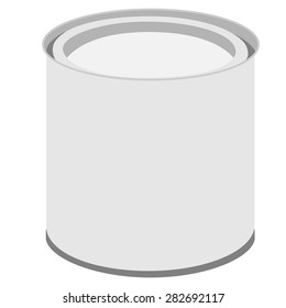 Metal closed paint can vector illustration. Paint bucket