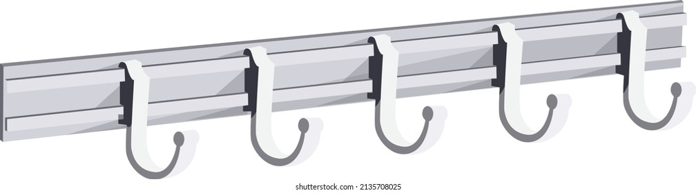 Metal clothing hooks, illustration, vector on a white background.