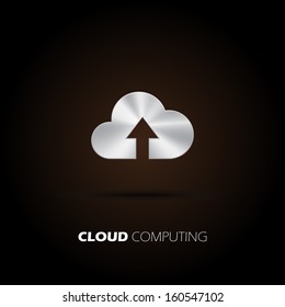 Metal Cloud Computing icon. vector design