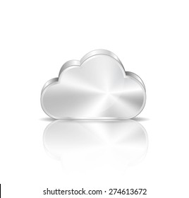 Metal cloud icon on white background