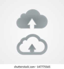 Metal cloud icon. Vector illustration.