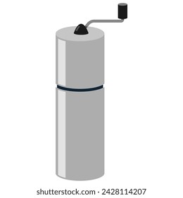 Molinillo de café de metal ilustración de dibujos animados vectorial aislado sobre un fondo blanco.