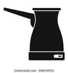 Metal coffee pot icon. Simple illustration of metal coffee pot vector icon for web design isolated on white background