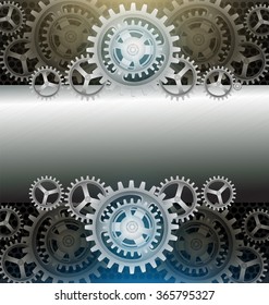 Metal Cogs wheels black color background vector design