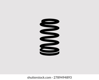 Metal coil spring vector icon with mechanical industrial engineering component technology