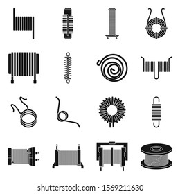 Metal coil vector black icon. Set icon coil for electric equipment.Vector isolated illustration spiral detail.
