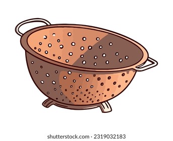 metal colander utensil kitchen icon isolated