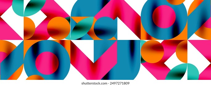 Círculos de color de metal con sombras y otros Elementos geométricos para Fondo de pantalla, Anuncio, fondo o aterrizaje