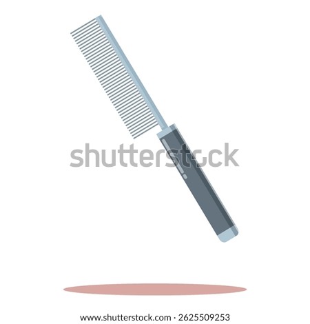 Metal comb for grooming pets lying on a surface, essential tool for animal care