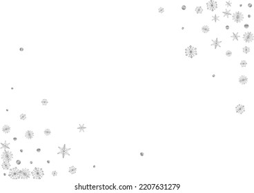Metallkonfetti-Hintergrund Weißer Vektorgrafik. Dot Transparent Illustration. Graue Flake Macro. Luminous Glitter Card.