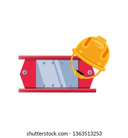 metal construction beam with helmet security