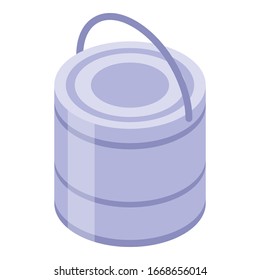Metal construction bucket icon. Isometric of metal construction bucket vector icon for web design isolated on white background